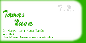 tamas musa business card